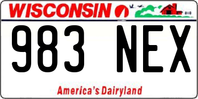 WI license plate 983NEX