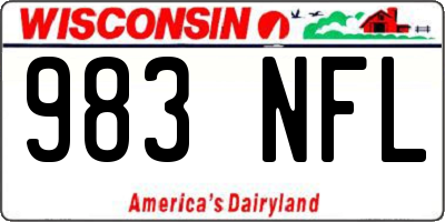WI license plate 983NFL