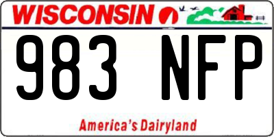 WI license plate 983NFP