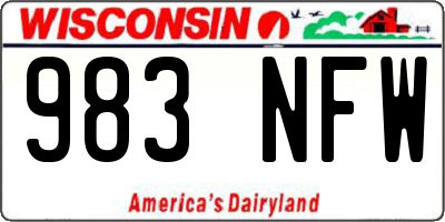 WI license plate 983NFW