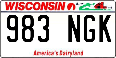 WI license plate 983NGK