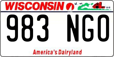 WI license plate 983NGO