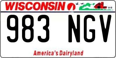 WI license plate 983NGV