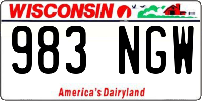 WI license plate 983NGW