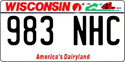 WI license plate 983NHC