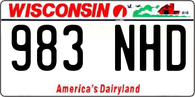 WI license plate 983NHD