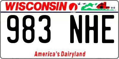 WI license plate 983NHE