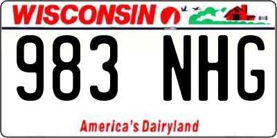 WI license plate 983NHG