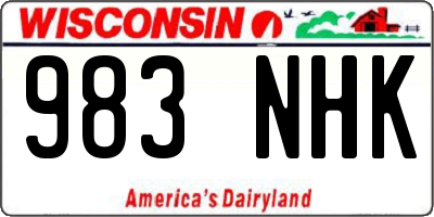 WI license plate 983NHK