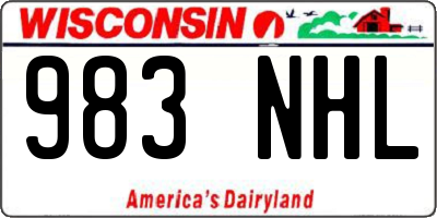 WI license plate 983NHL