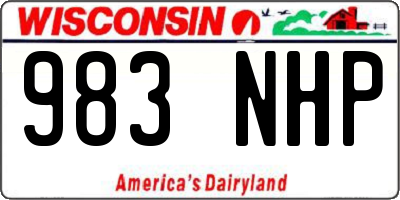 WI license plate 983NHP