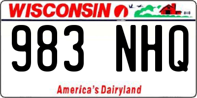 WI license plate 983NHQ