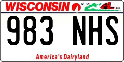 WI license plate 983NHS