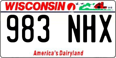 WI license plate 983NHX