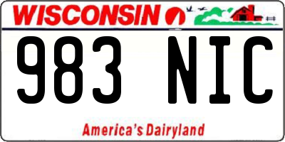 WI license plate 983NIC