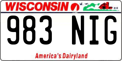 WI license plate 983NIG