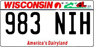 WI license plate 983NIH