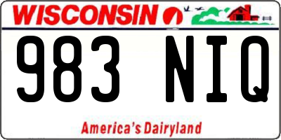 WI license plate 983NIQ
