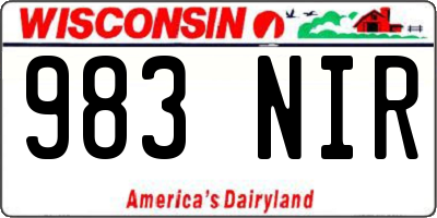 WI license plate 983NIR