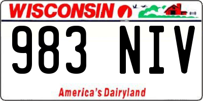 WI license plate 983NIV