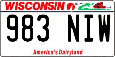 WI license plate 983NIW