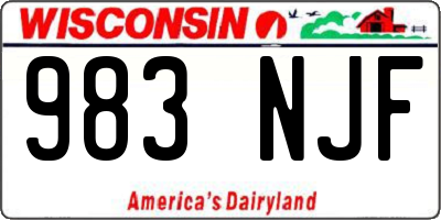WI license plate 983NJF