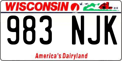 WI license plate 983NJK