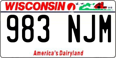 WI license plate 983NJM