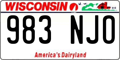 WI license plate 983NJO