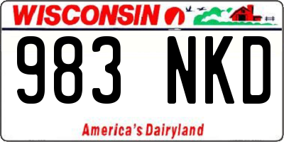 WI license plate 983NKD
