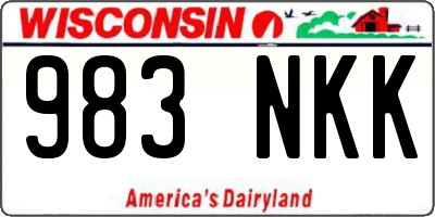WI license plate 983NKK