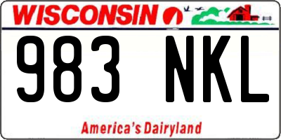 WI license plate 983NKL