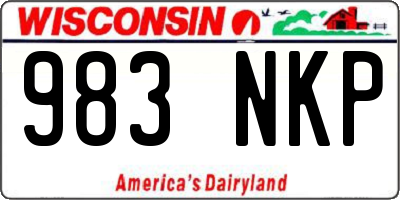 WI license plate 983NKP