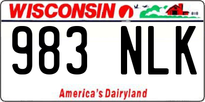 WI license plate 983NLK