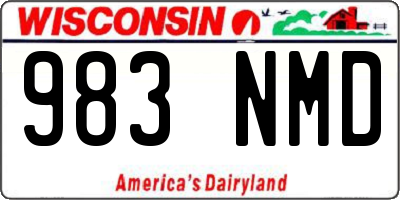 WI license plate 983NMD
