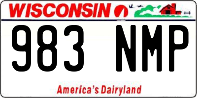 WI license plate 983NMP