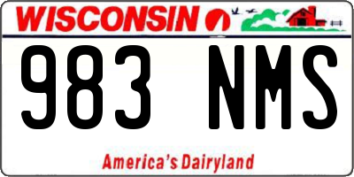 WI license plate 983NMS