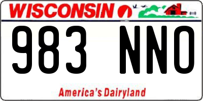 WI license plate 983NNO