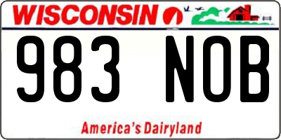 WI license plate 983NOB