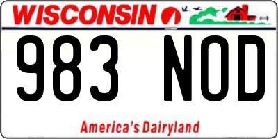 WI license plate 983NOD