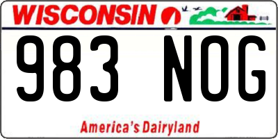 WI license plate 983NOG