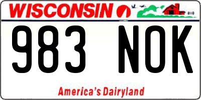 WI license plate 983NOK