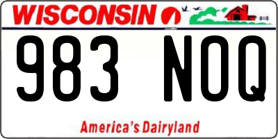 WI license plate 983NOQ