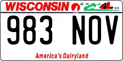 WI license plate 983NOV