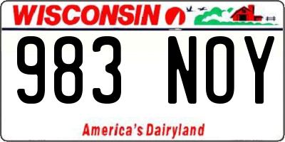 WI license plate 983NOY