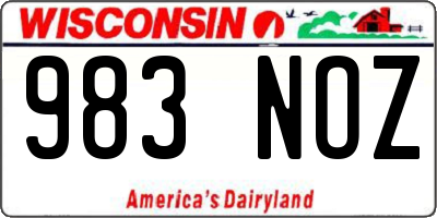 WI license plate 983NOZ
