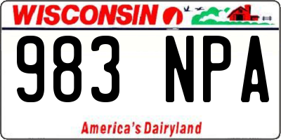 WI license plate 983NPA