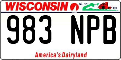 WI license plate 983NPB