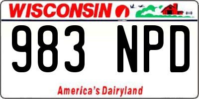 WI license plate 983NPD