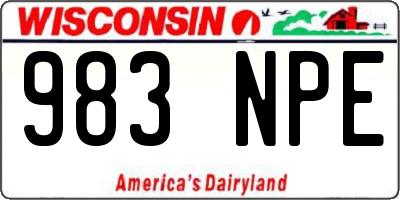 WI license plate 983NPE